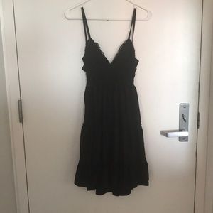 Black open back dress